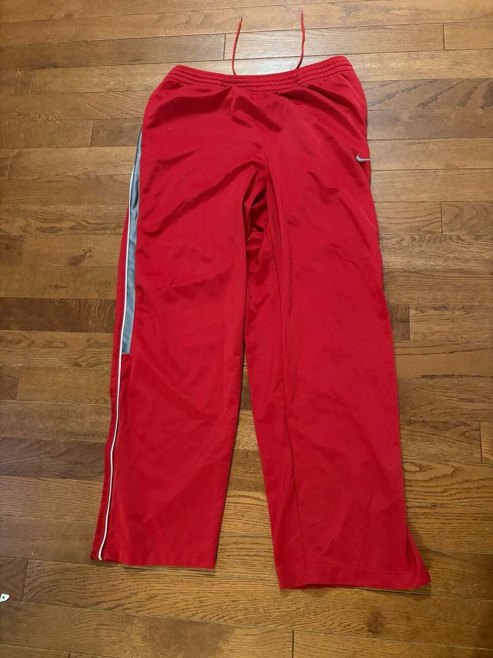 Nike Basketball Red Track Pants Men’s XL Side Zip Y2K Athletic Warm Up